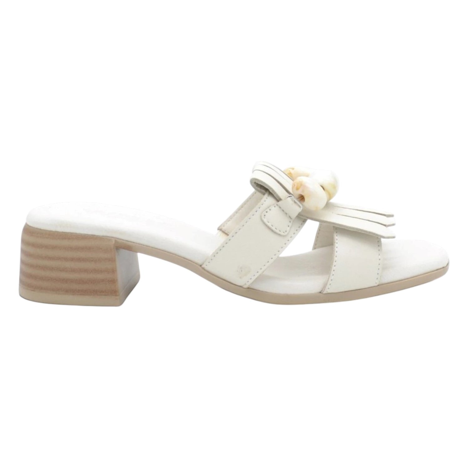 Melluso Scalzato Donna in Pelle Crema con Tacco Largo Alto 45mm