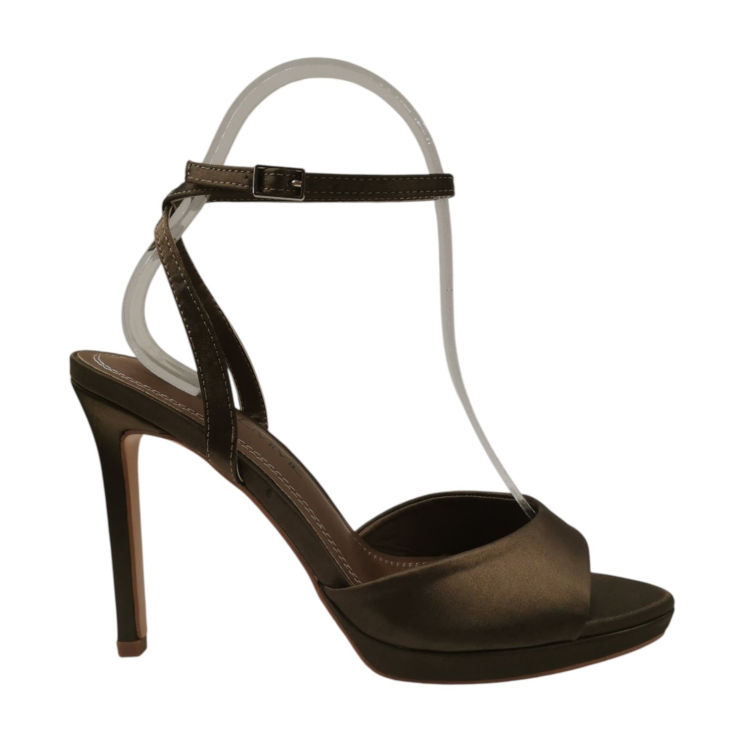 Teresaemme Sandalo Donna in Raso Bronzo con Tacco a Stiletto Alto 110mm