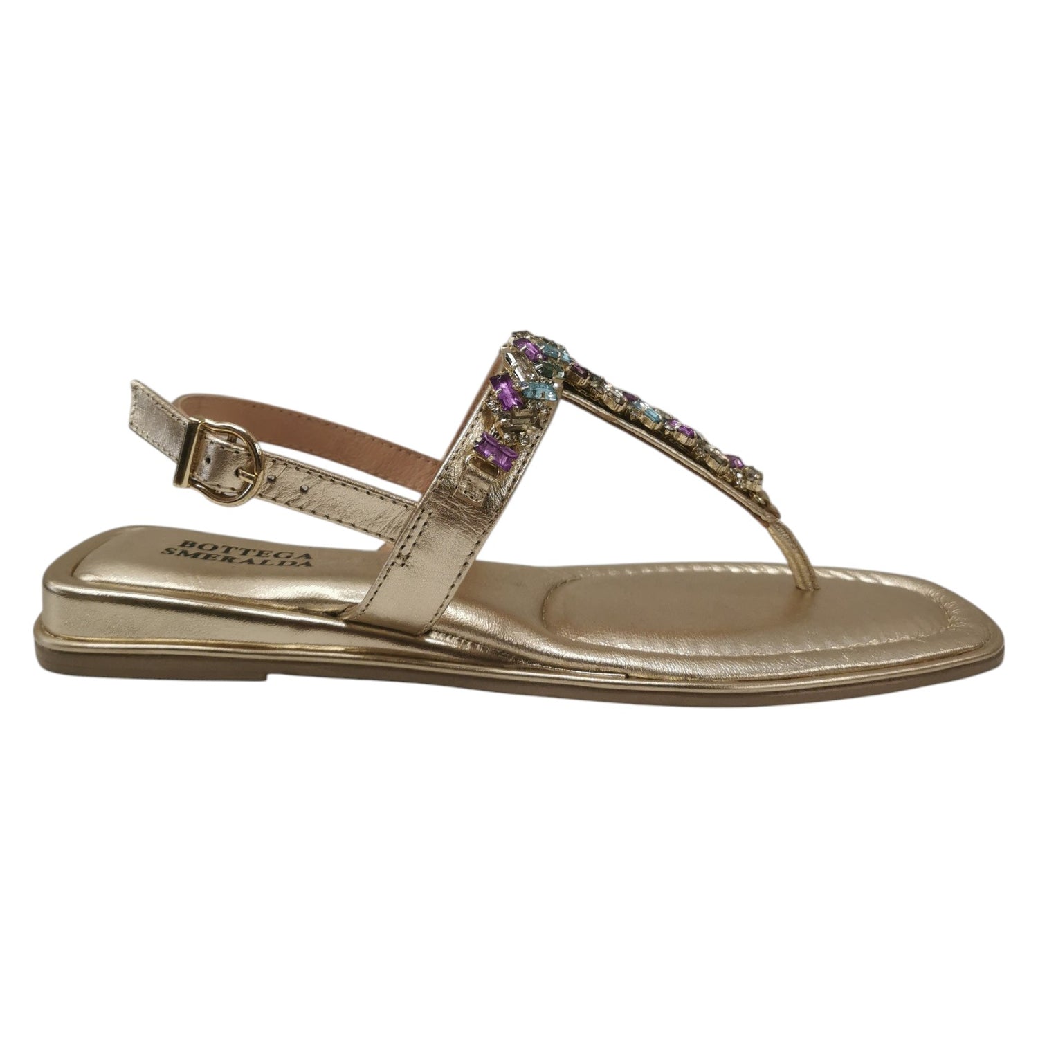 Bottega Smeralda Infradito Gioiello Donna in Pelle Oro
