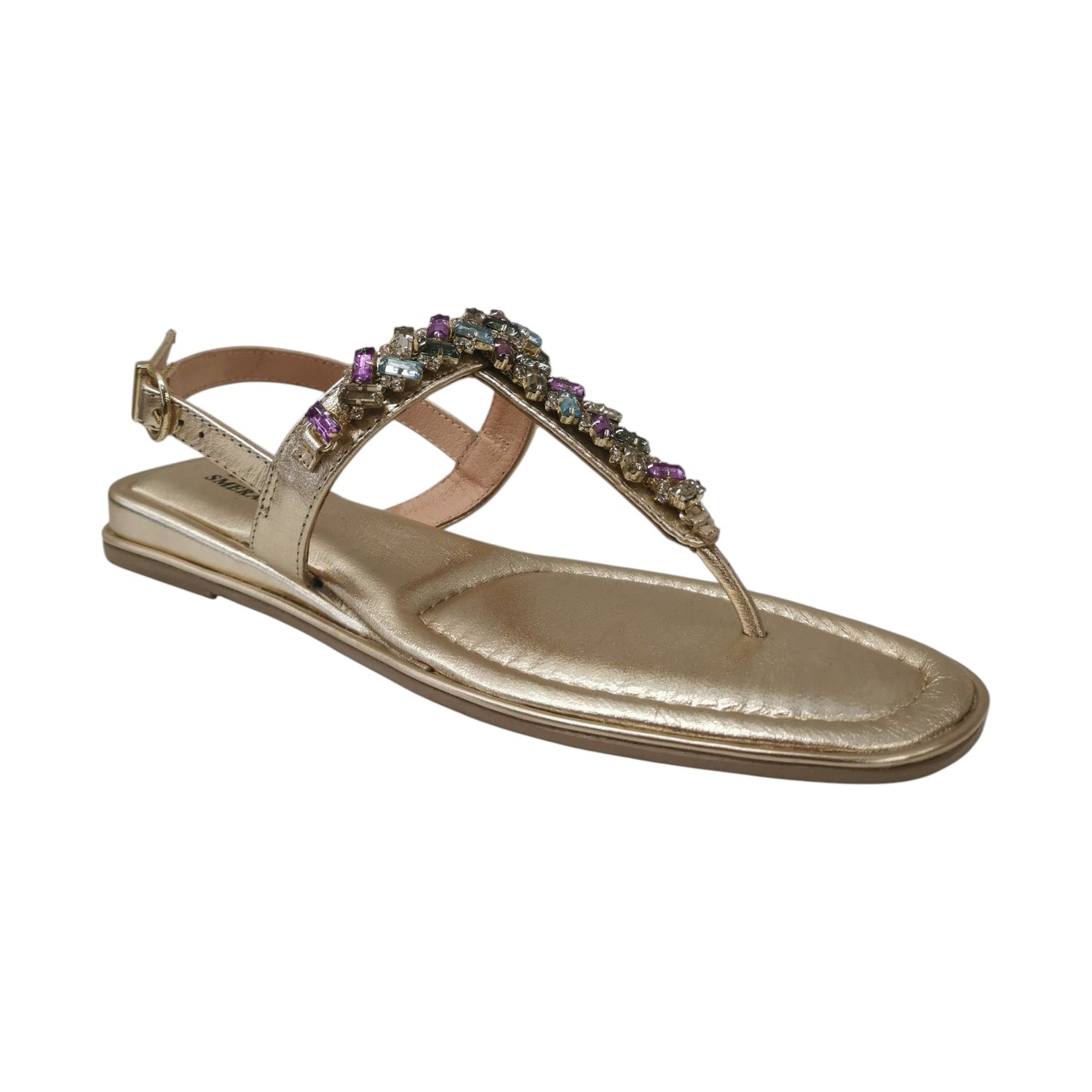 Bottega Smeralda Infradito Gioiello Donna in Pelle Oro