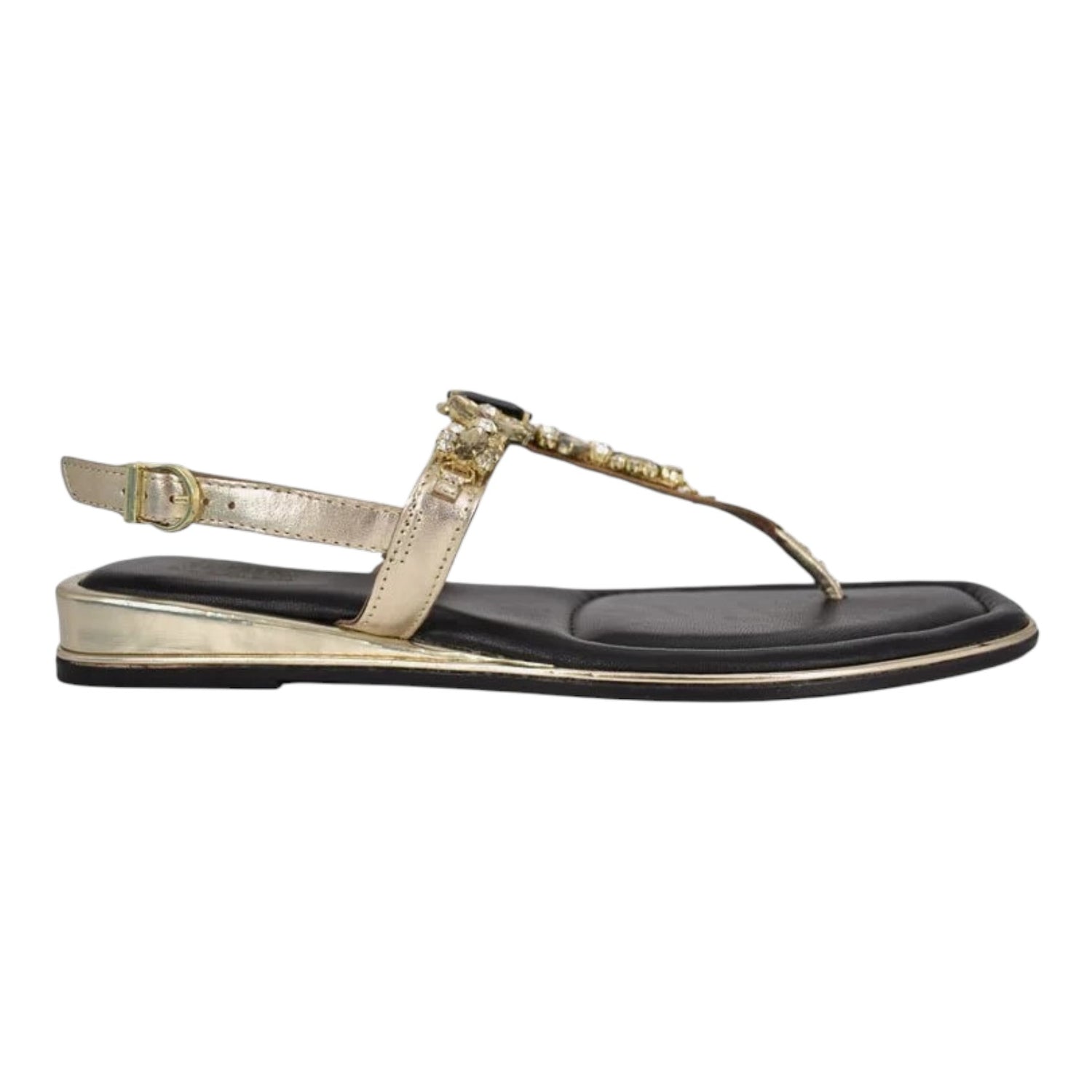 Bottega Smeralda Infradito Gioiello Donna in Pelle Oro Nero