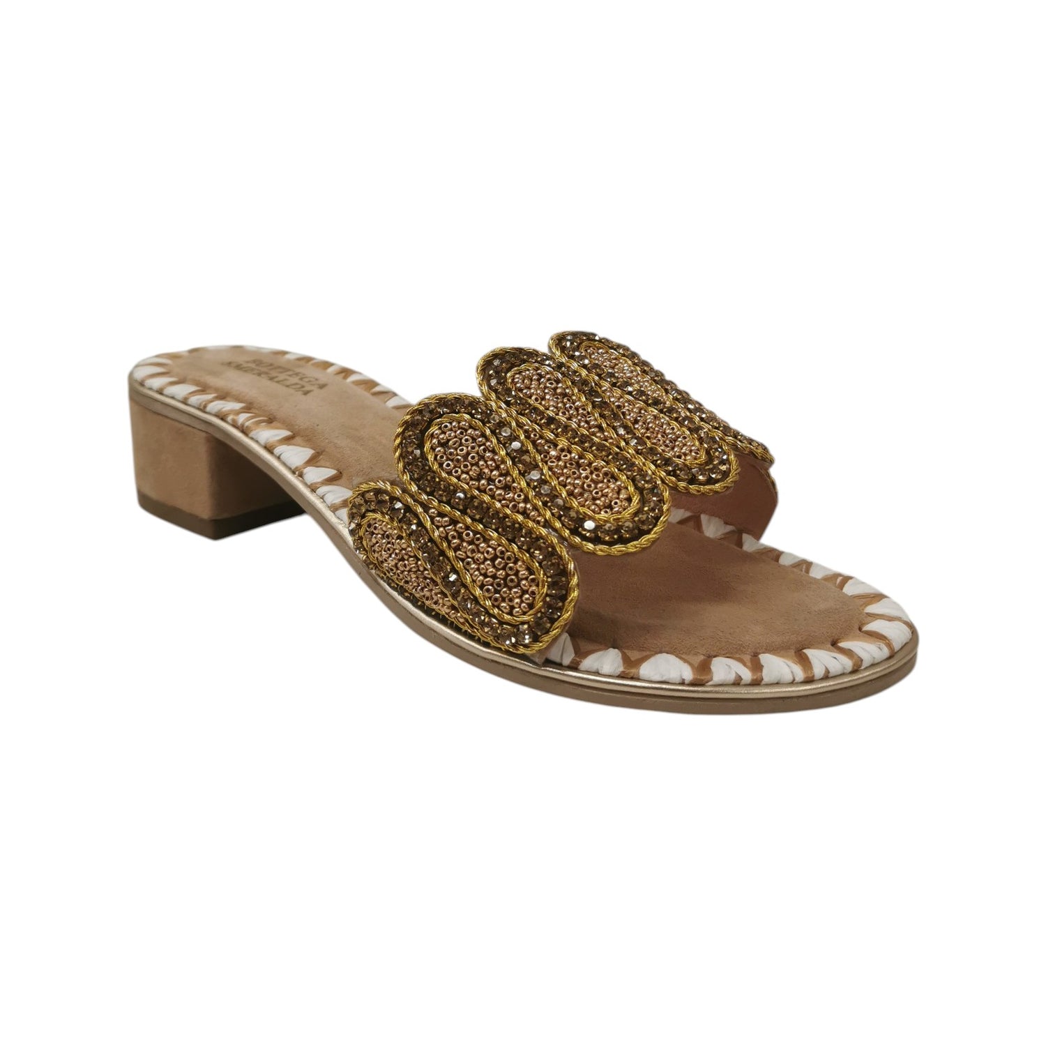 Bottega Smeralda Scalzato Donna Beige Bronzo con Tacco Alto 40mm