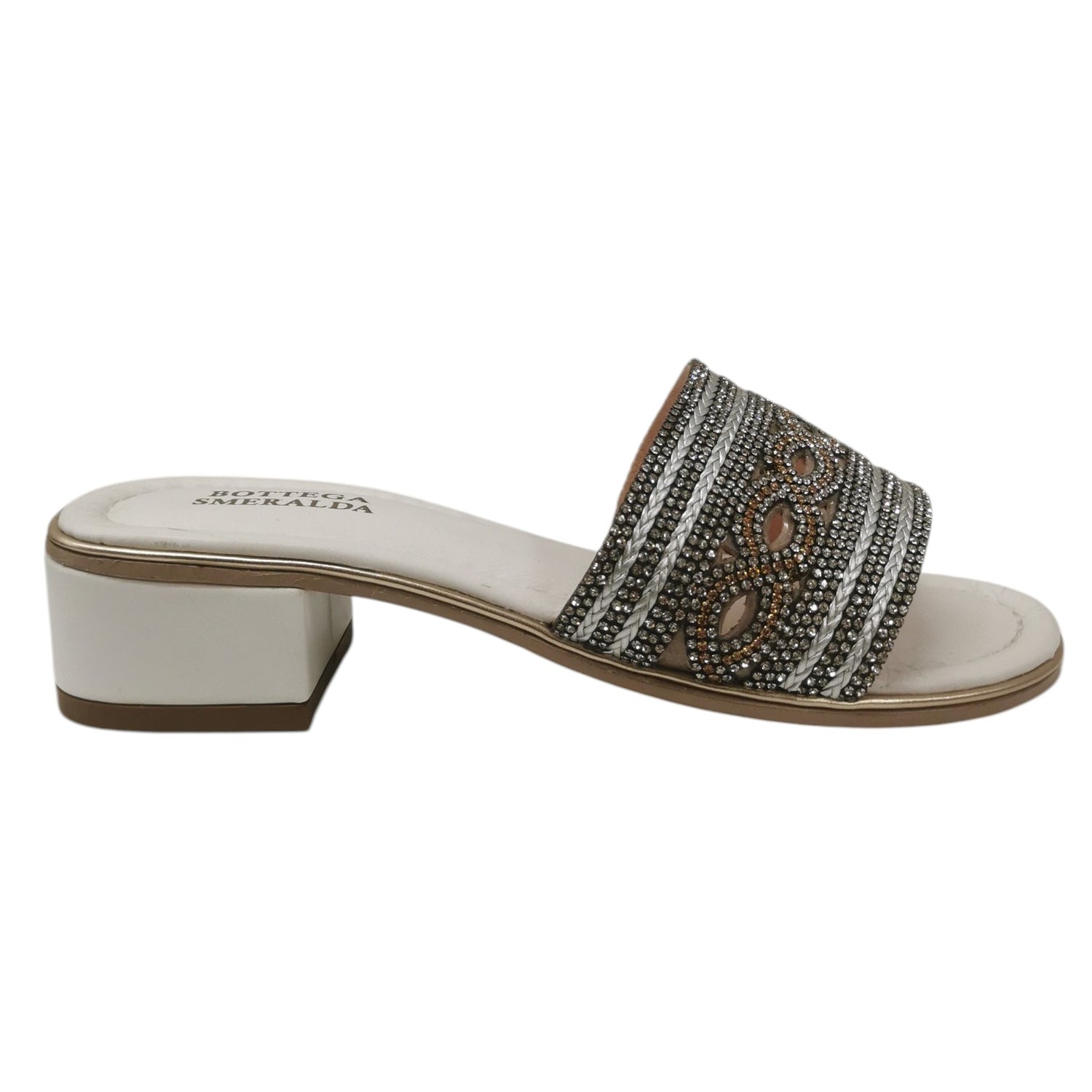 Bottega Smeralda Scalzato Donna in Pelle Bianca con Tacco Alto 45mm