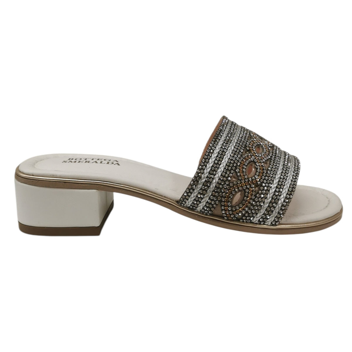 Bottega Smeralda Scalzato Donna in Pelle Bianca con Tacco Alto 45mm