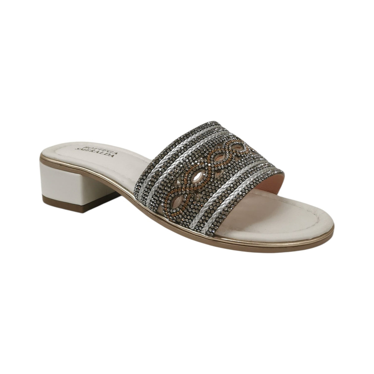 Bottega Smeralda Scalzato Donna in Pelle Bianca con Tacco Alto 45mm