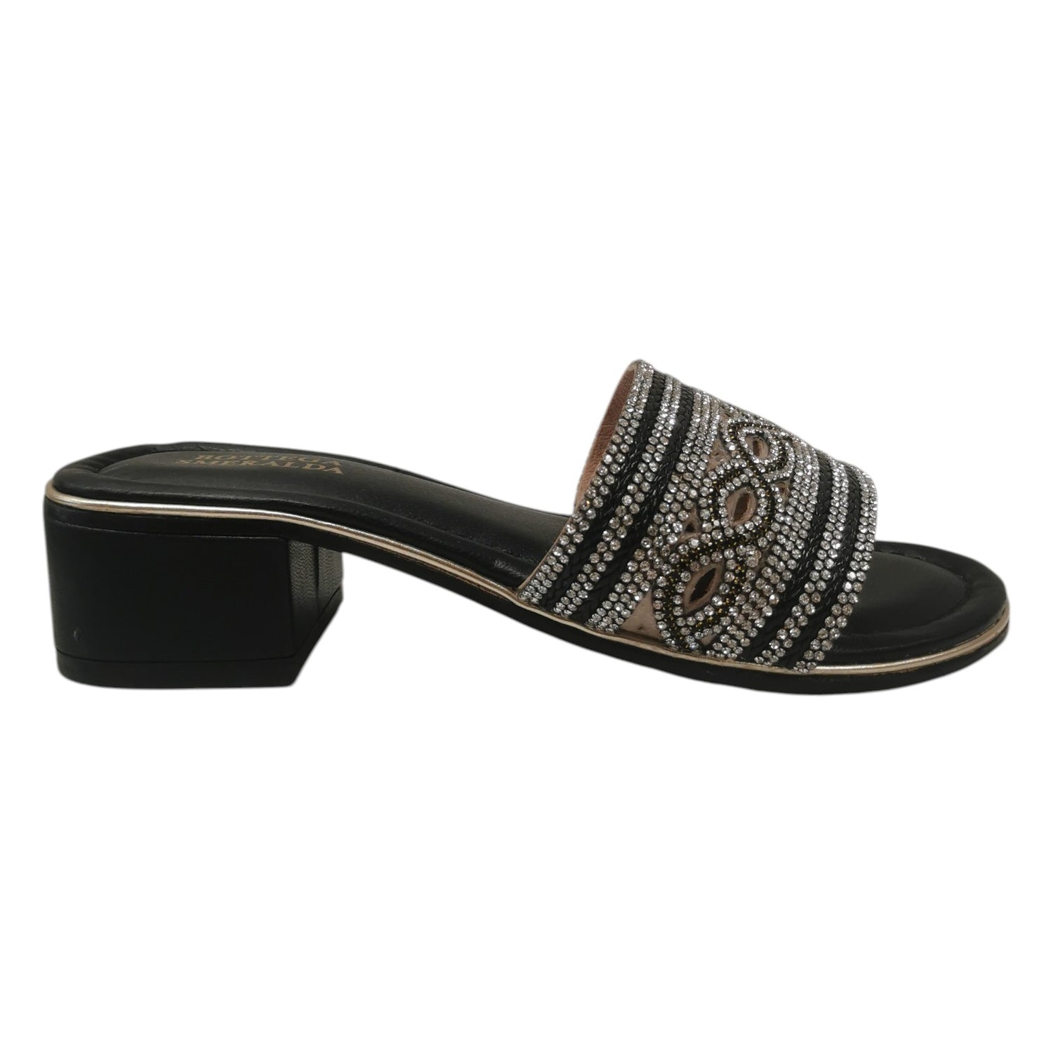 Bottega Smeralda Scalzato Donna in Pelle Nera con Tacco Alto 45mm