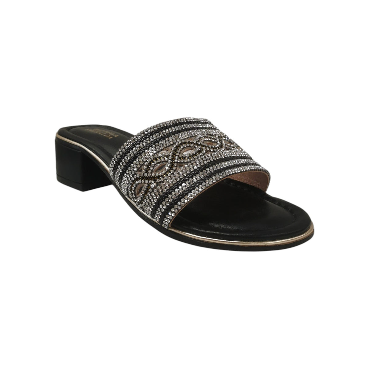 Bottega Smeralda Scalzato Donna in Pelle Nera con Tacco Alto 45mm