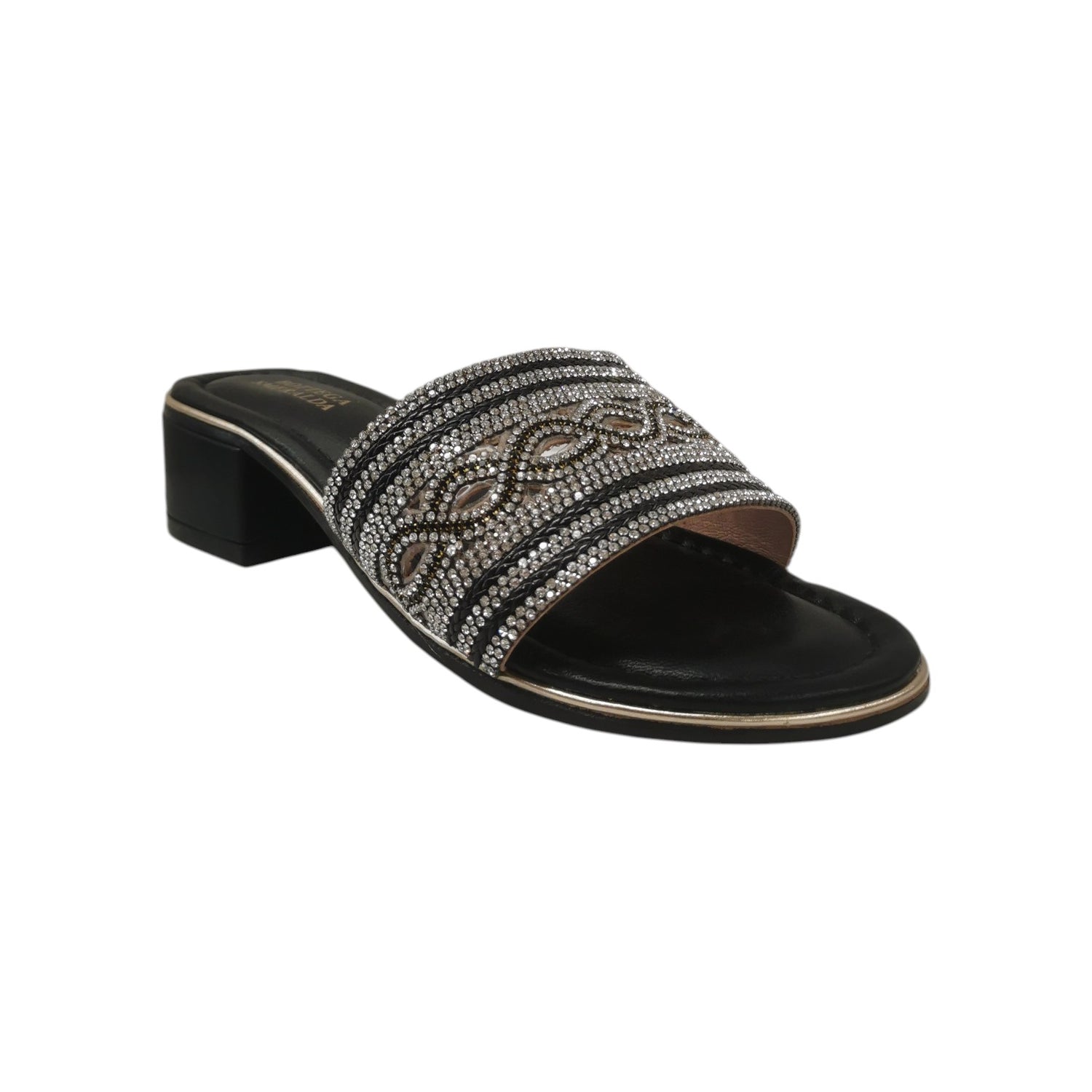 Bottega Smeralda Scalzato Donna in Pelle Nera con Tacco Alto 45mm