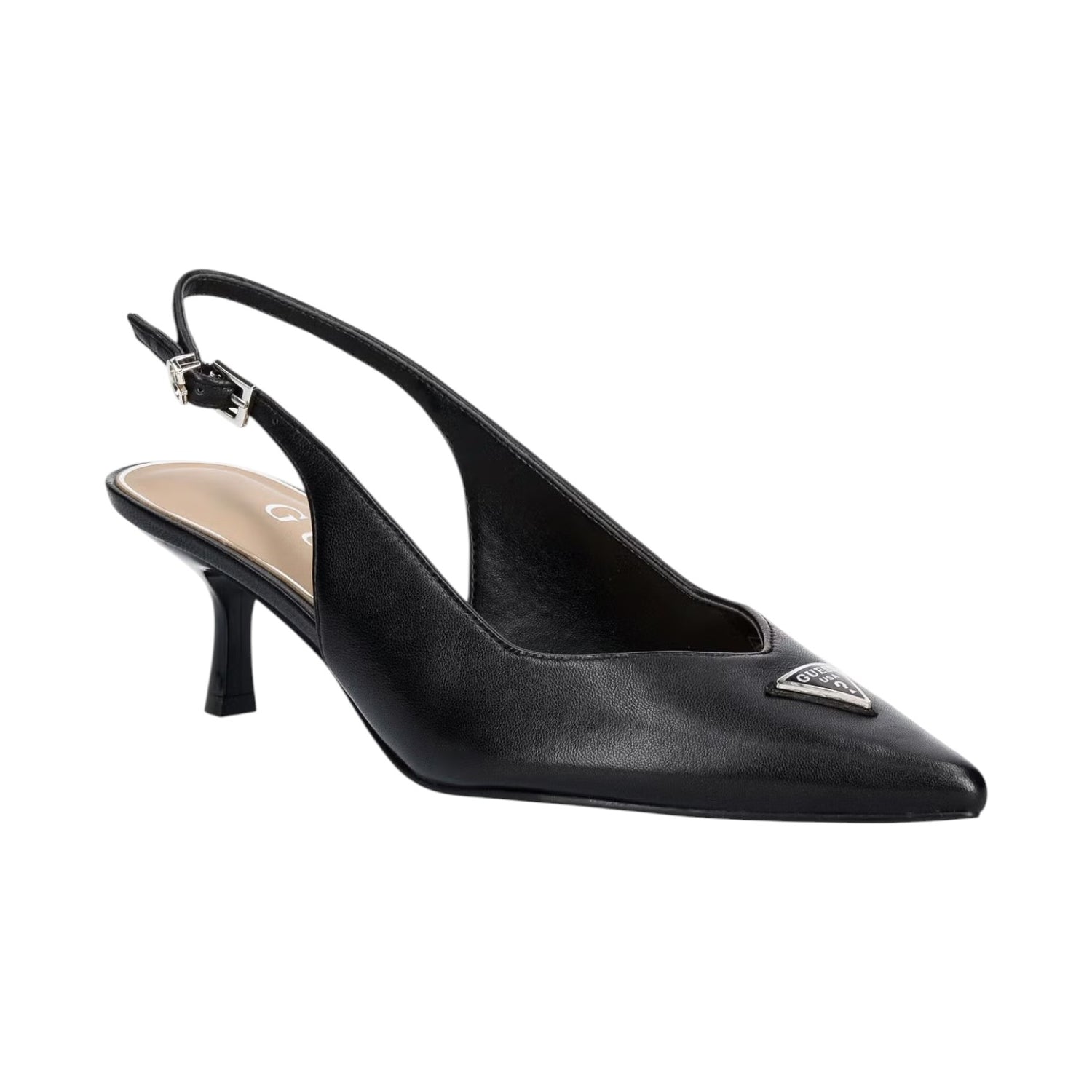Guess Chanelle Donna in Pelle Nera Yannicke2 con Tacco Sottile Alto 60mm