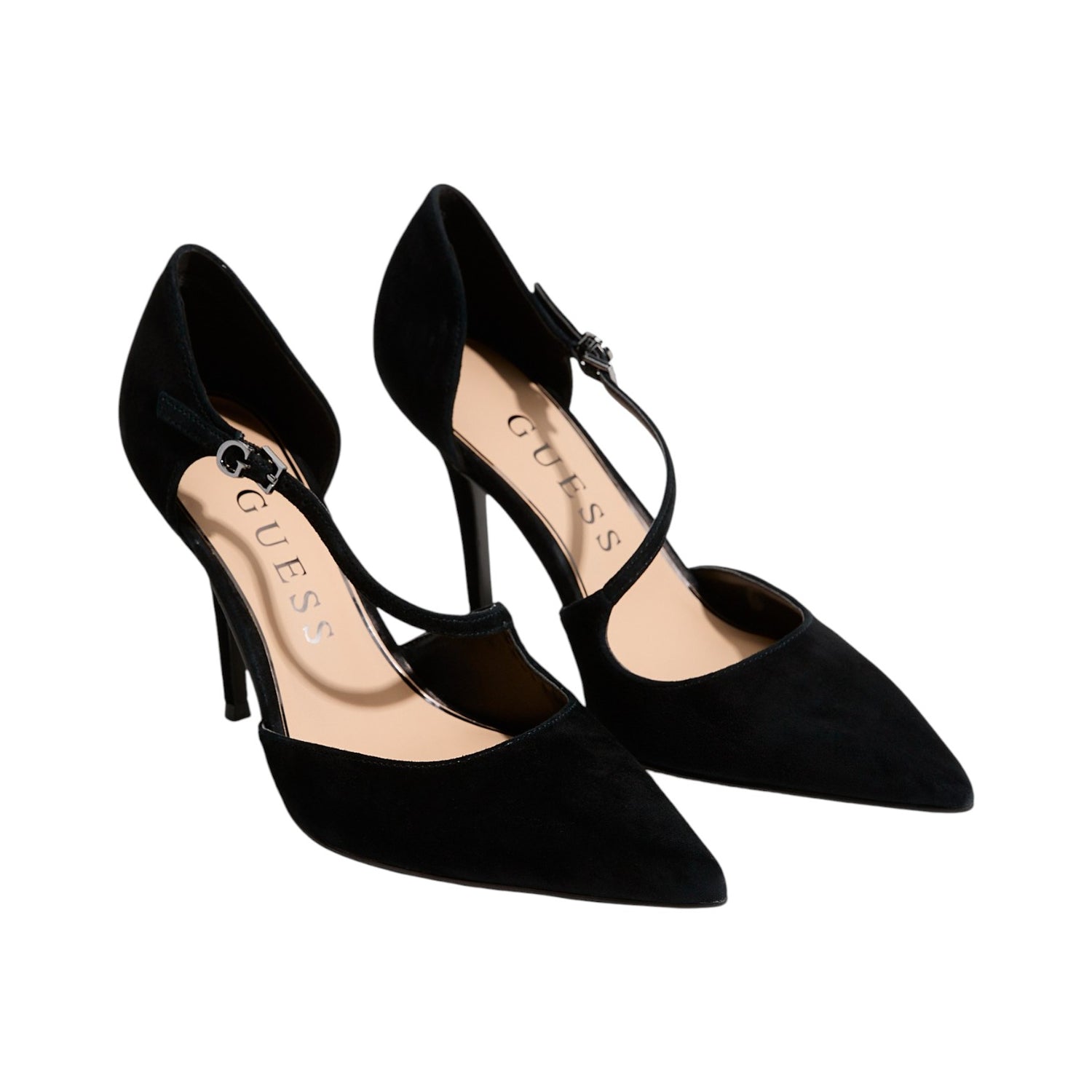 Guess Dècollettè Donna in Camoscio Nero con Tacco a Stiletto Alto 100mm