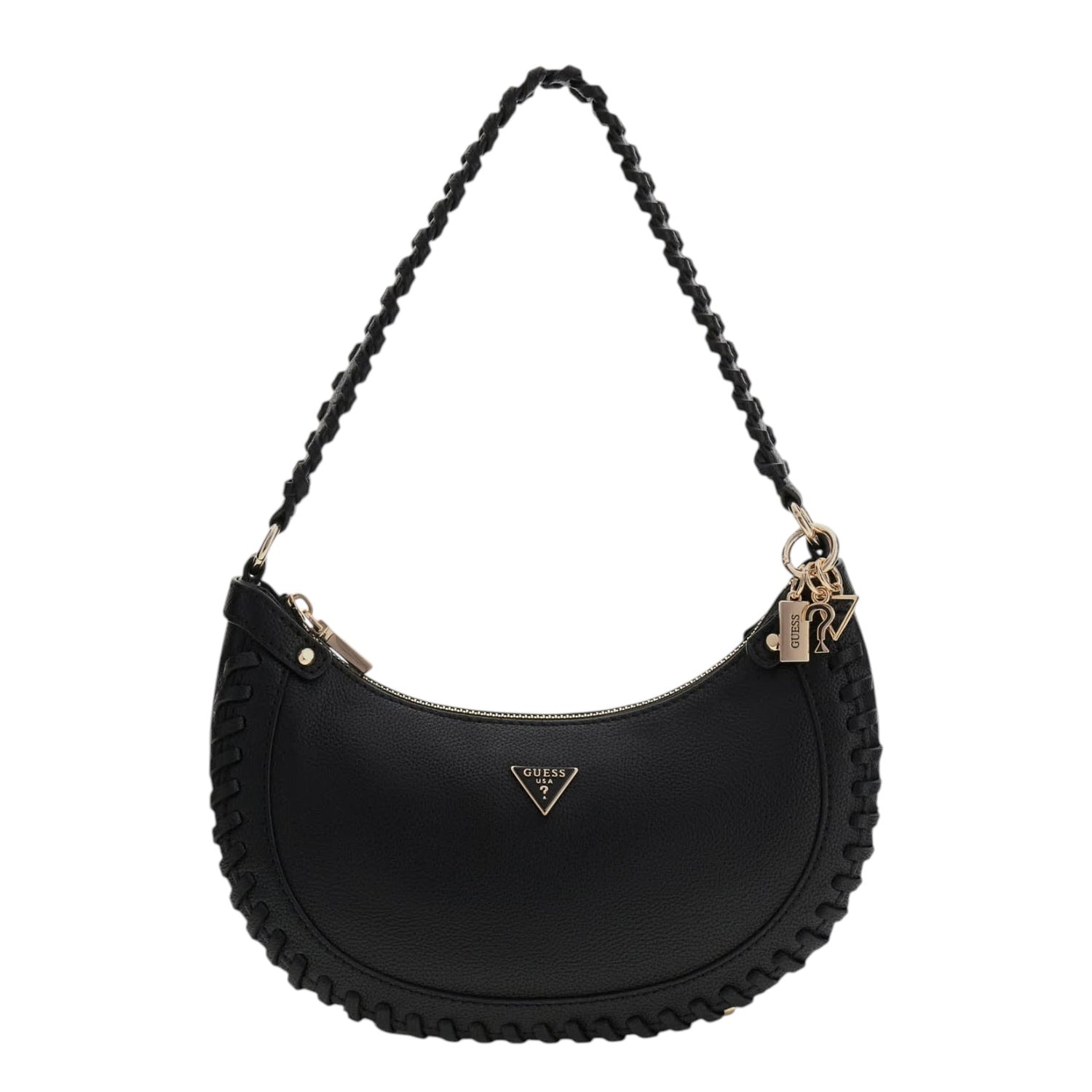 Guess Borsa a Spalla Donna Mezzaluna Nera Petra