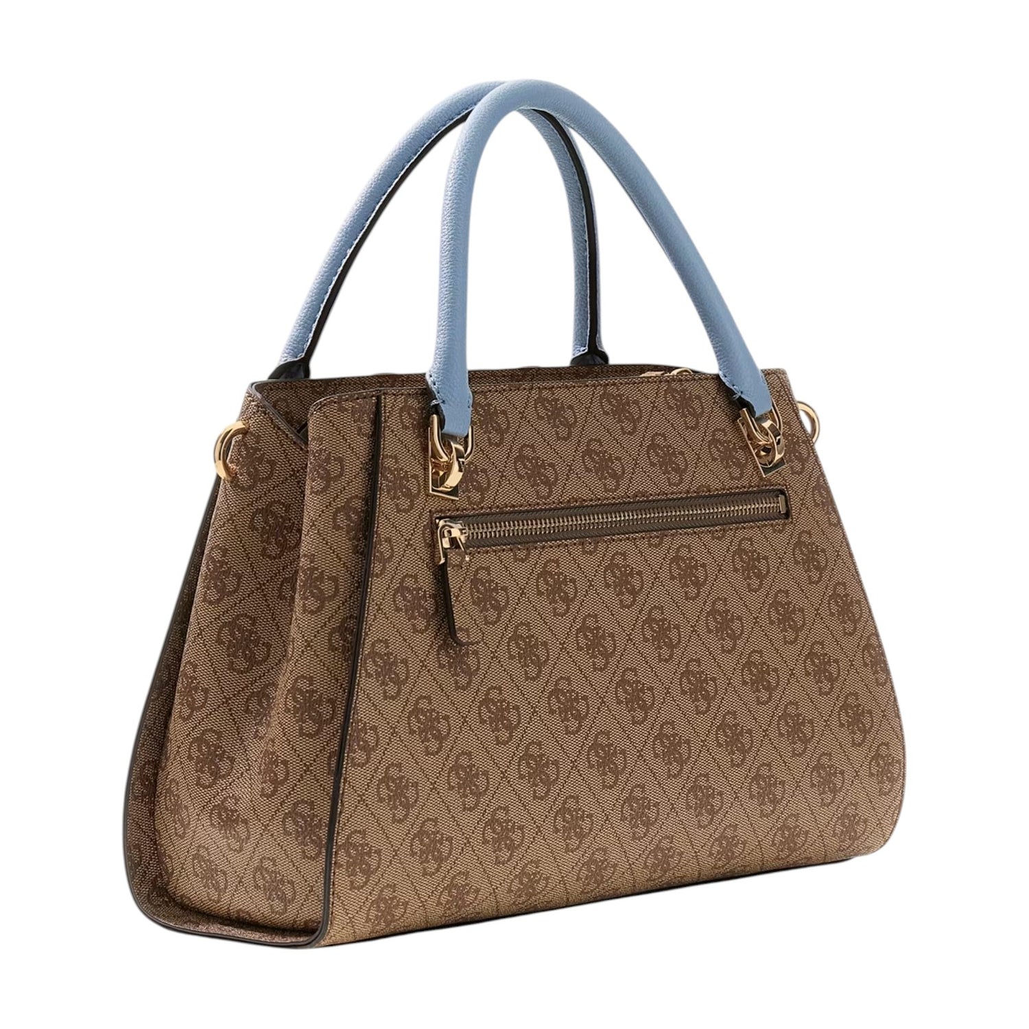 Guess Borsa a Mano Donna Latte Logo Celeste Noelle con Tracolla