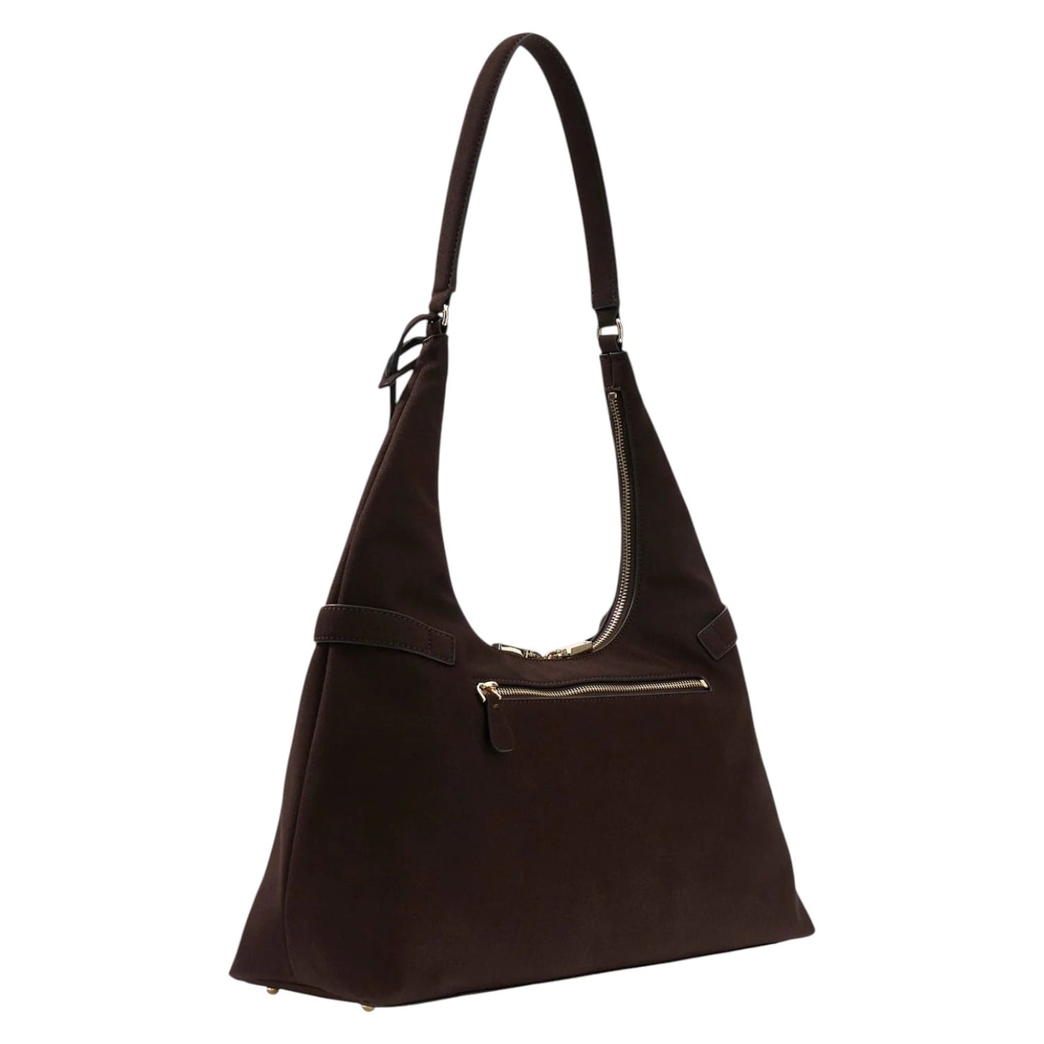 Guess Borsa a Spalla Donna Ella Hobo in Camoscio Sintetico Espresso