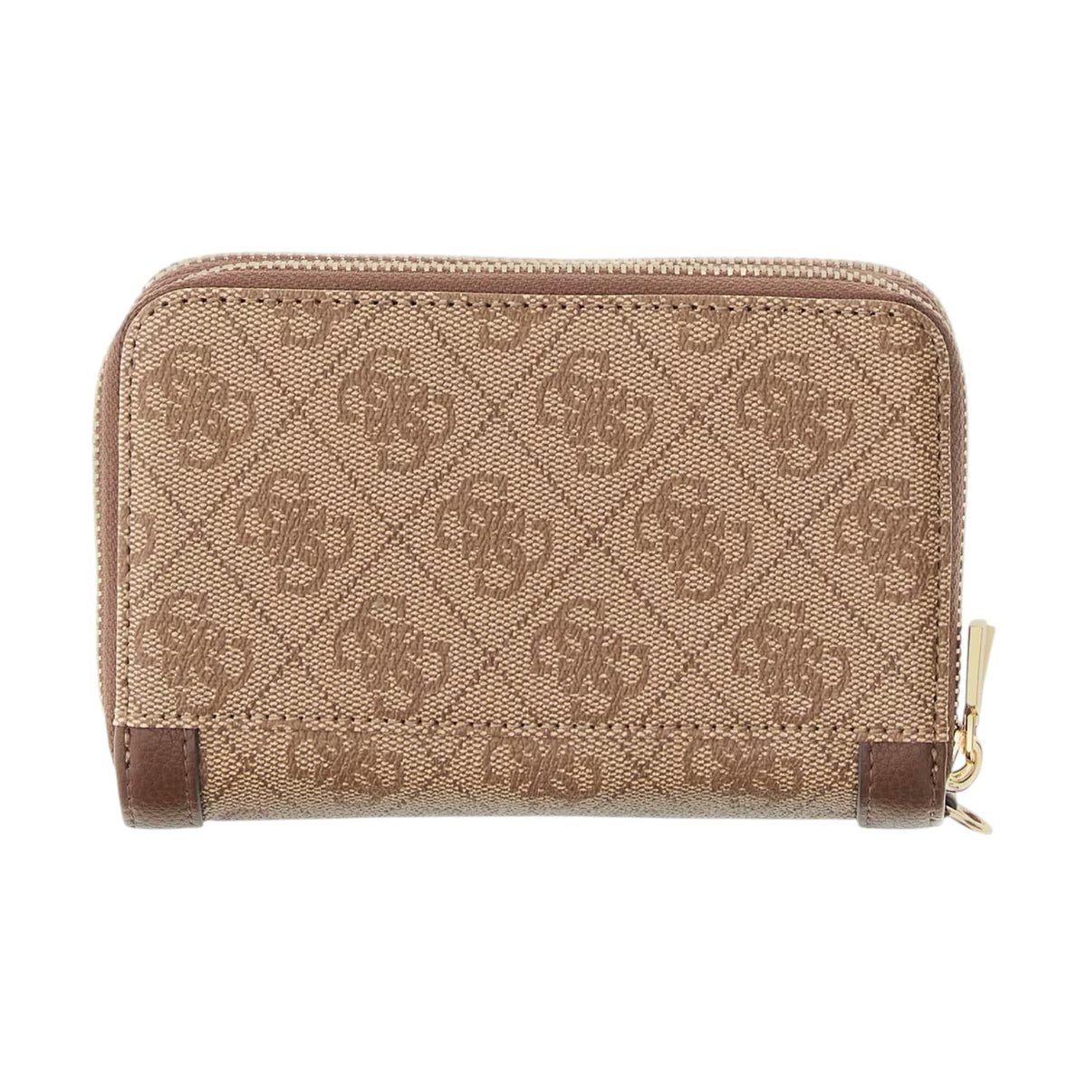 Guess Portafoglio Donna Piccolo Lindsey Latte Logo con Doppio Scomparto